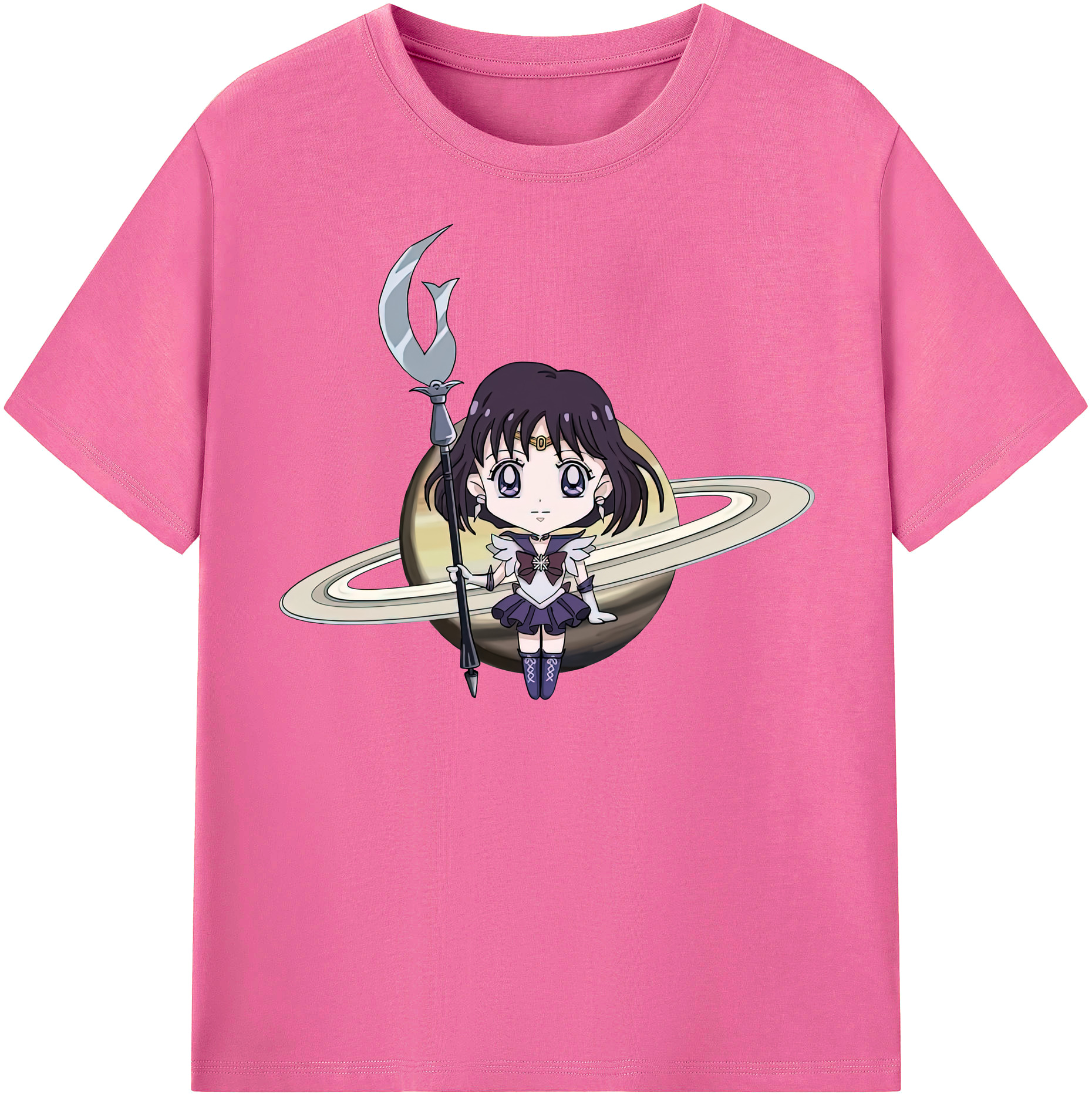 （画像用） 美少女戦士セーラームーン 土萠ほたる Sailor Moon Tomoe Hotaru （セーラーサターン；Sailor Saturn） レディースカジュアルプリントTシャツ（綿100％）